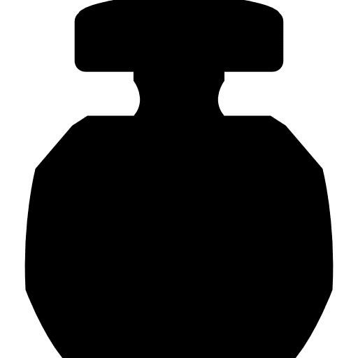 Circular perfume bottle with rectangular cover bottle art perfume bottle icon