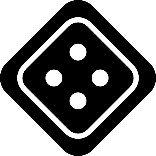 Dice with four points box dice square dice icon