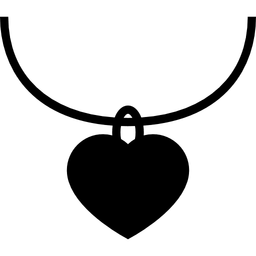 Heart shaped jewelry pendant black heart jewelry icon