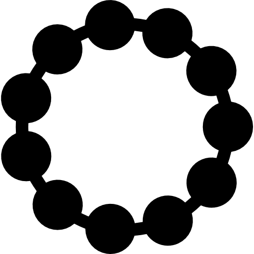 Necklace of black pearls of short circular shape shapes neck rounded icon