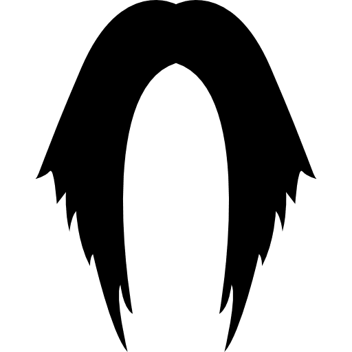 Long dark hair in points dark hairs silhouette icon