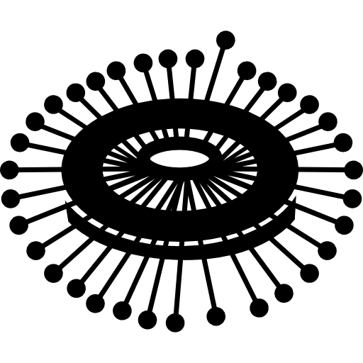 Pins circle tools and utensils pin sets icon