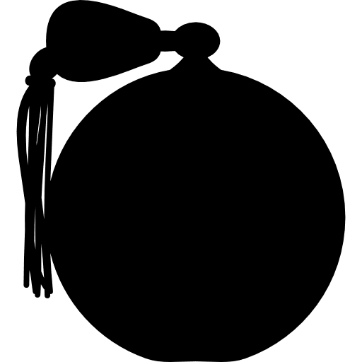 Spherical bottle of perfume black shapes silhouette icon