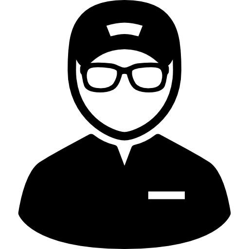 Technician with glasses user customer service avatar icon