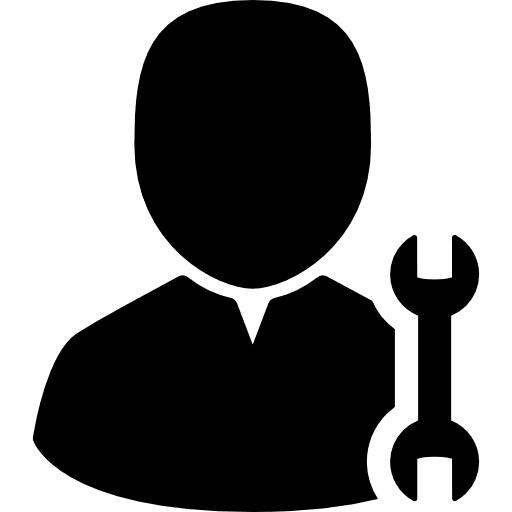 User with tool wrenches profile wrench icon User with tool wrenches profile wrench icon