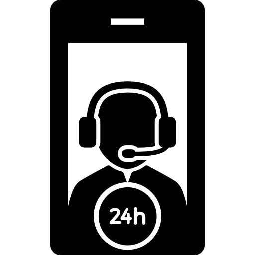 Customer support videocall headphones mobile phone help icon Customer support videocall headphones mobile phone help icon