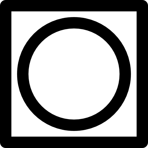 Circle inside square round polygonal geometric icon Circle inside square round polygonal geometric icon