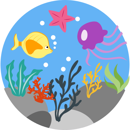 Sea bottom aquatic landscape nature icon