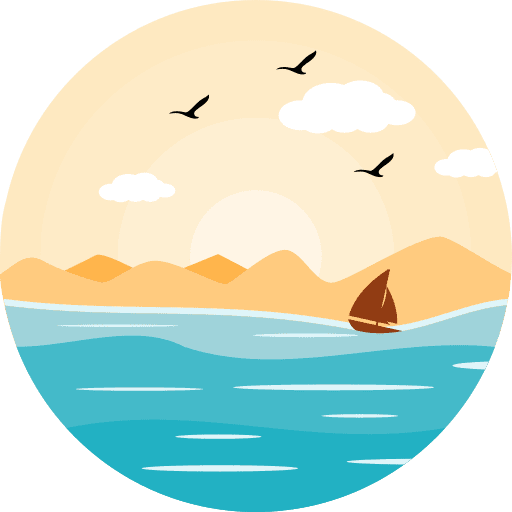 Sea sailboat sea beach icon