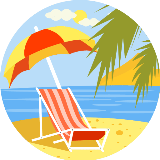 Beach landscape beach scenery icon