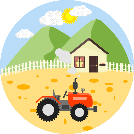 Farm hills country nature icon
