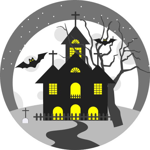 Haunted house fun halloween haunted house icon