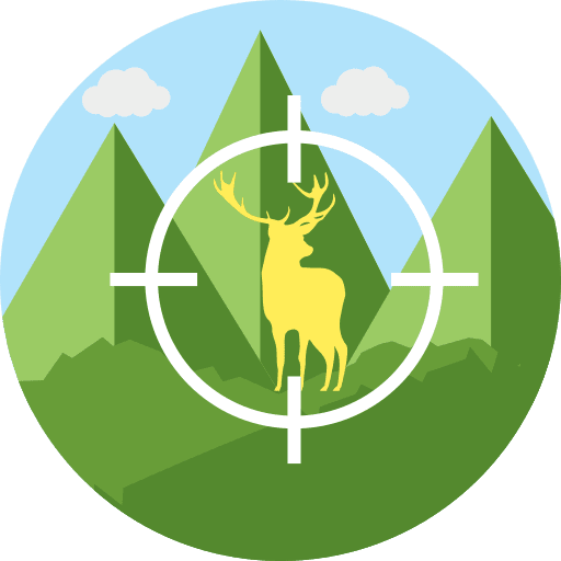 Hunting hunting deer landscape icon