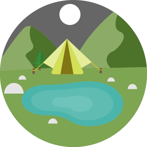 Camping camping lake nature icon