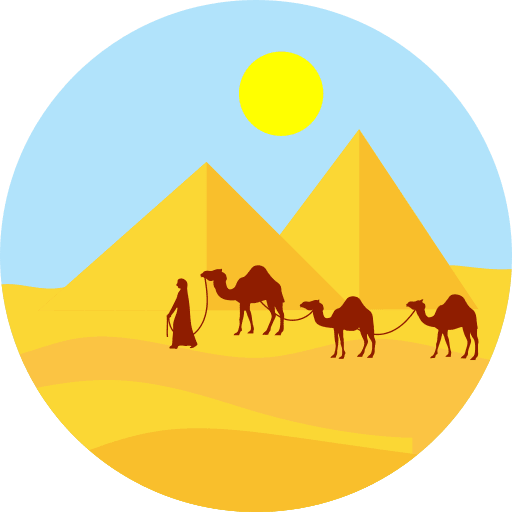 Desert landscape desert camel icon