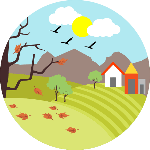 Field landscape nature scenery icon