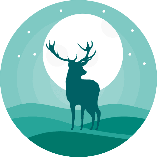 Reindeer full moon reindeer nature icon
