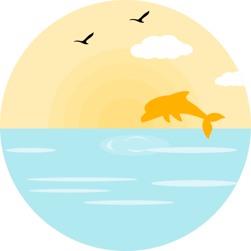 Sea nature beach dolphin icon
