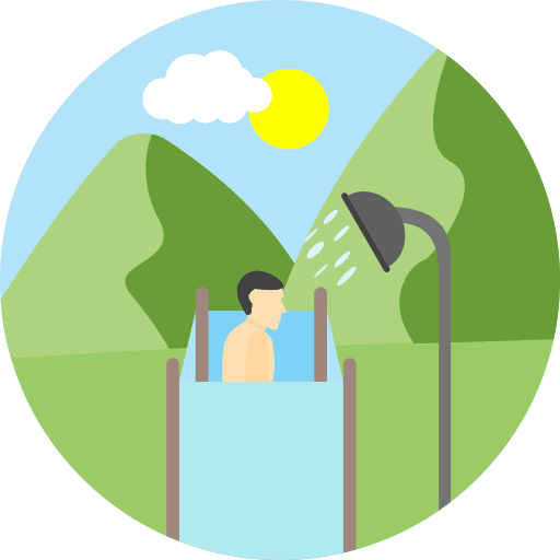 Shower camping landscape baby shower icon