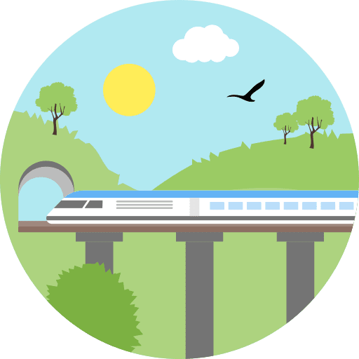 Train nature scenery landscape icon