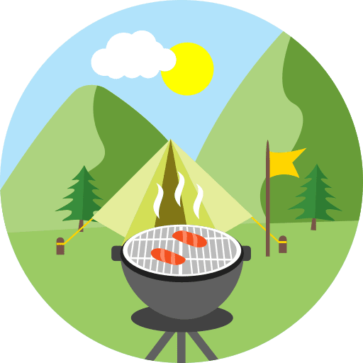 Barbecue landscape nature scenery icon