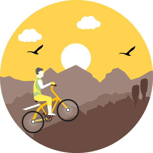 Mountain nature mountain bicycle icon