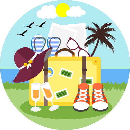 Vacations beach pamela palm tree icon