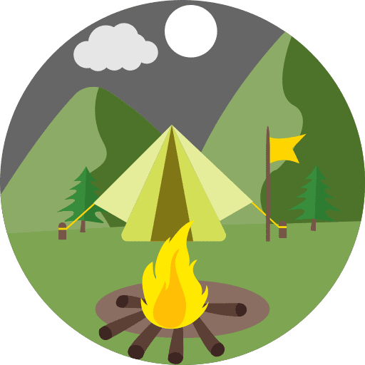 Camping bonfire camping bushcraft icon