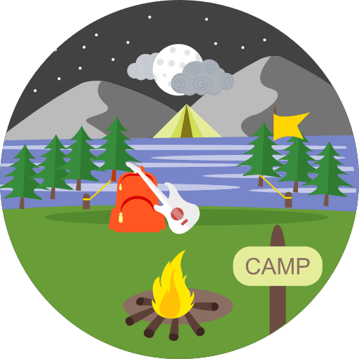 Camping landscape scenery bonfire icon