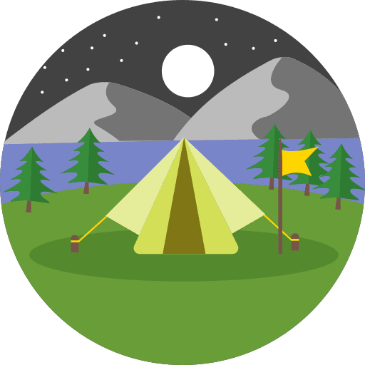 Camping tent nature rural icon