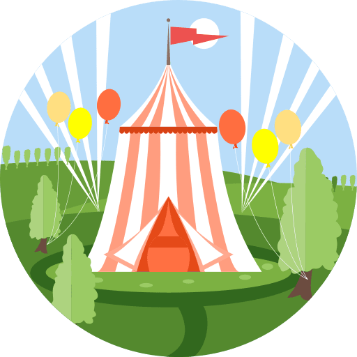 Circus nature scenery entertainment icon
