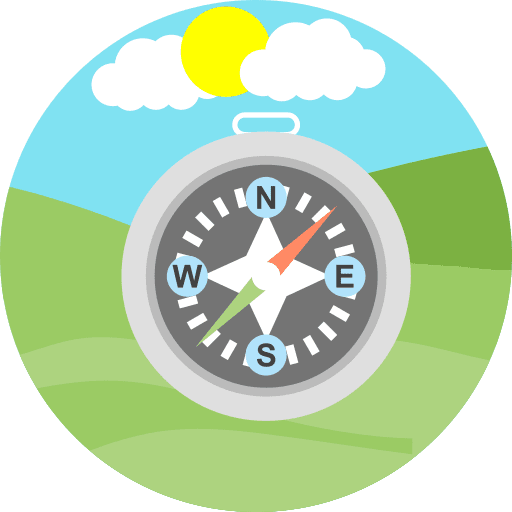 Compass scenery nature landscape icon