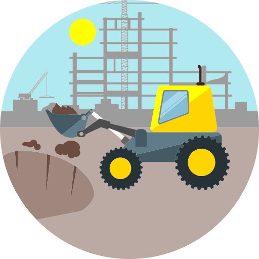 Digger construction construction and tools digger icon