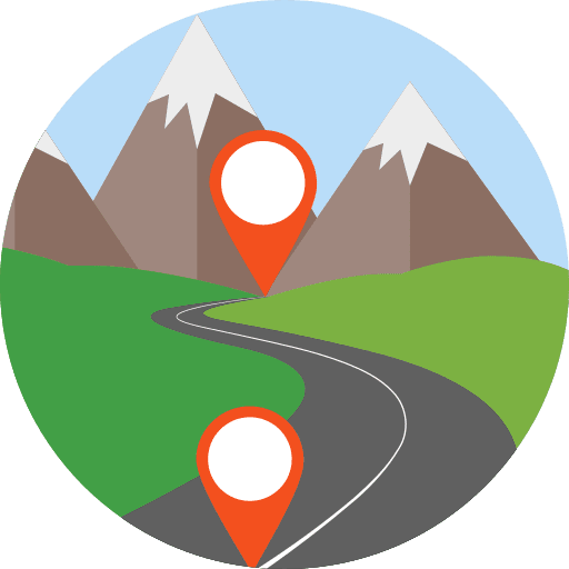 Route route distance scenery icon