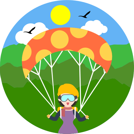 Parachute nature paragliding landscape icon
