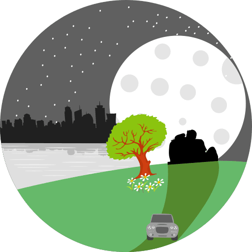 Park scenery full moon park icon