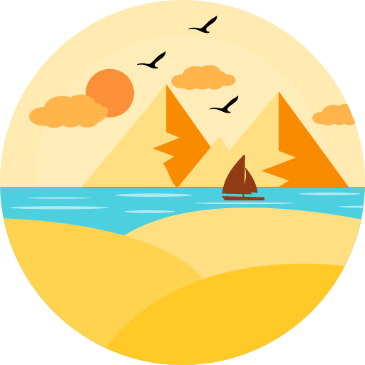 River desert pyramids nature icon