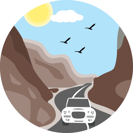 Road landscape mountain road icon