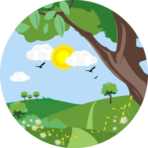 Valley trees mountains landscape icon