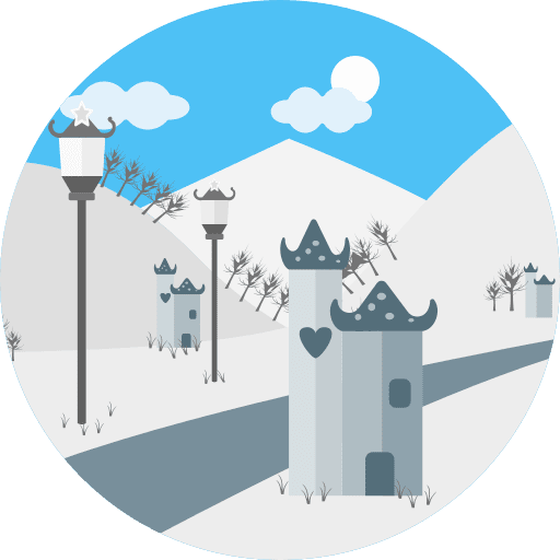 Road nature landscape snow icon