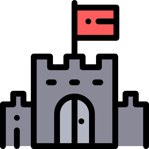 Citadel flag rampart medieval icon