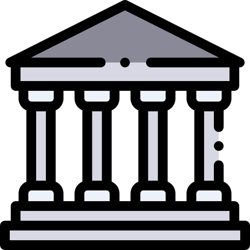 Museum architecture and city monuments buildings icon