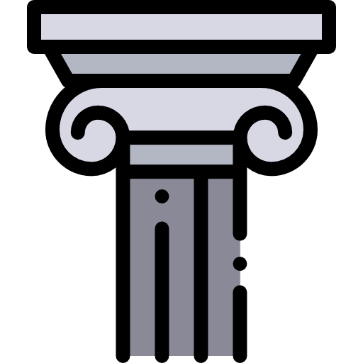 Pillar architecture and city column ionic pillars icon