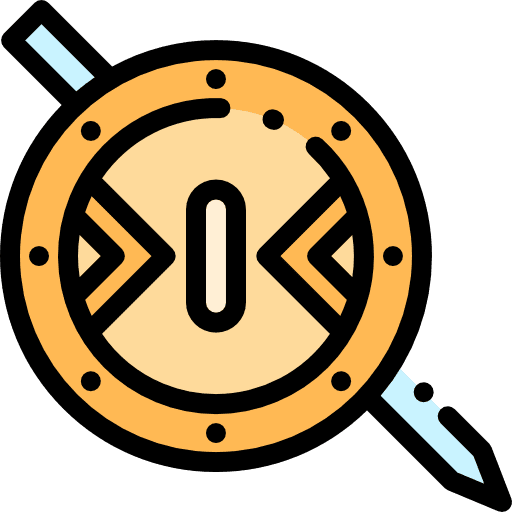 Weapons attack war cultures icon