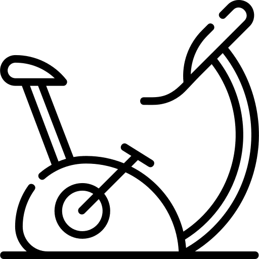 Stationary bike wellness gym fitness icon