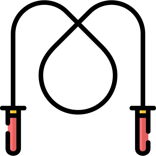 Jumping rope skipping rope sports and competition gym icon