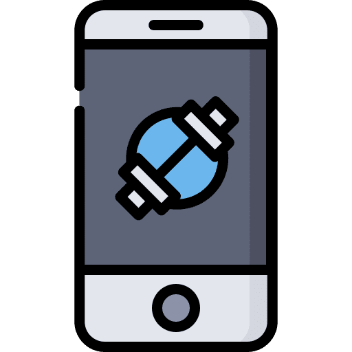 App app smartphone dumbbell icon