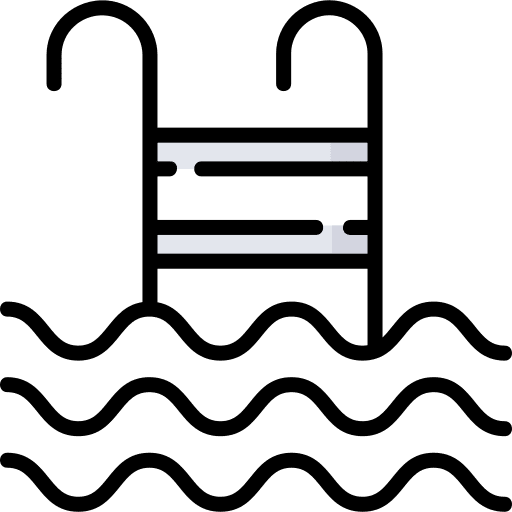 Swimming pool holidays swimming hobbies and free time icon