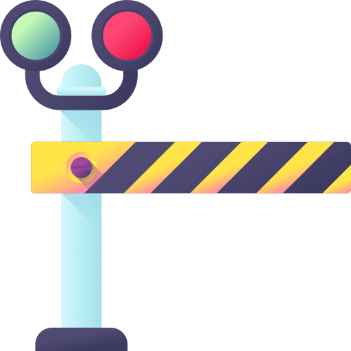 Barrier crossing transportation train icon