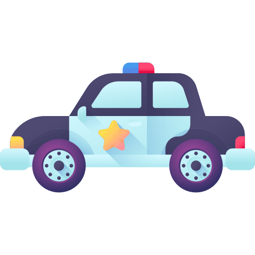 Police car transportation automobile security icon